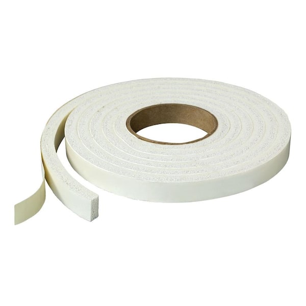 Frost King 1-1/4 in. x 7/16 in. x 10 ft. White High-Density Rubber Foam  Weatherstrip Tape R516WH - The Home Depot