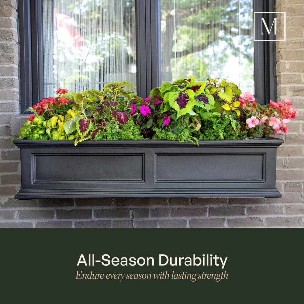 Fairfield Espresso Resin 36" Self-Watering Window Box Planter