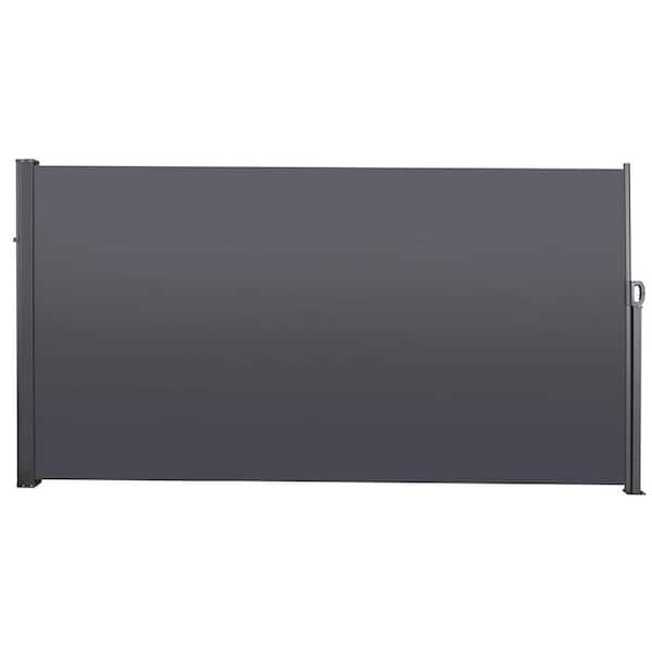 ITOPFOX 118 in. x 71 in. Gray Retractable Side Awning, Privacy Screen Divider Roll-Up with UV Resistant and Waterproof