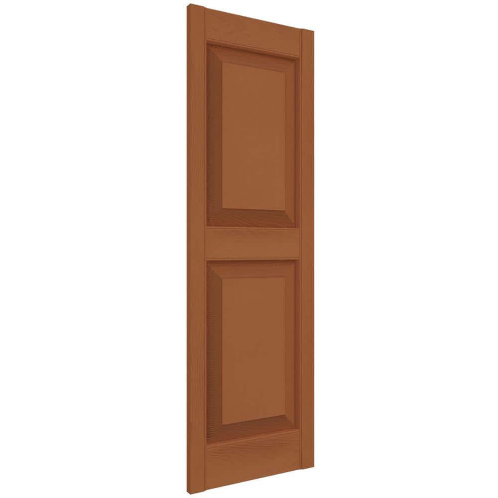 Treated Cedar Raised Panel Decorative Shutters, 58" x 14.75"