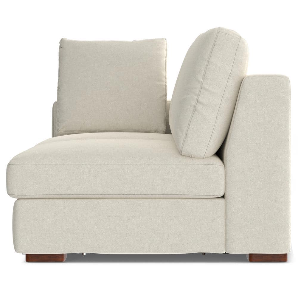 Cream Fabric Right-Facing Sectional Sofa with Chaise