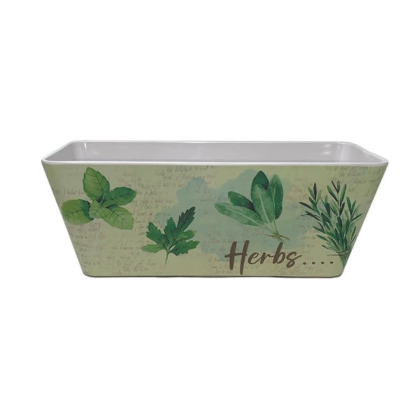 Bamboo-Blooms 16 in. Herbs Rectangular Self-Watering Bamboo Planter