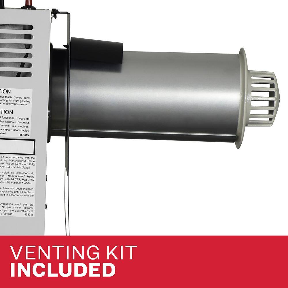 Ashley Dual Fuel Black and Gray Stainless Steel Wall Heater