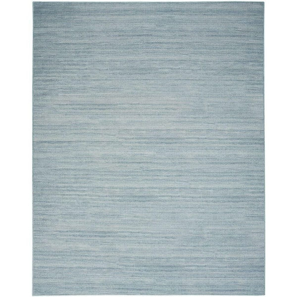 Nourison Washable Essentials Aqua 6 ft. x 9 ft. All-over design Contemporary Area Rug