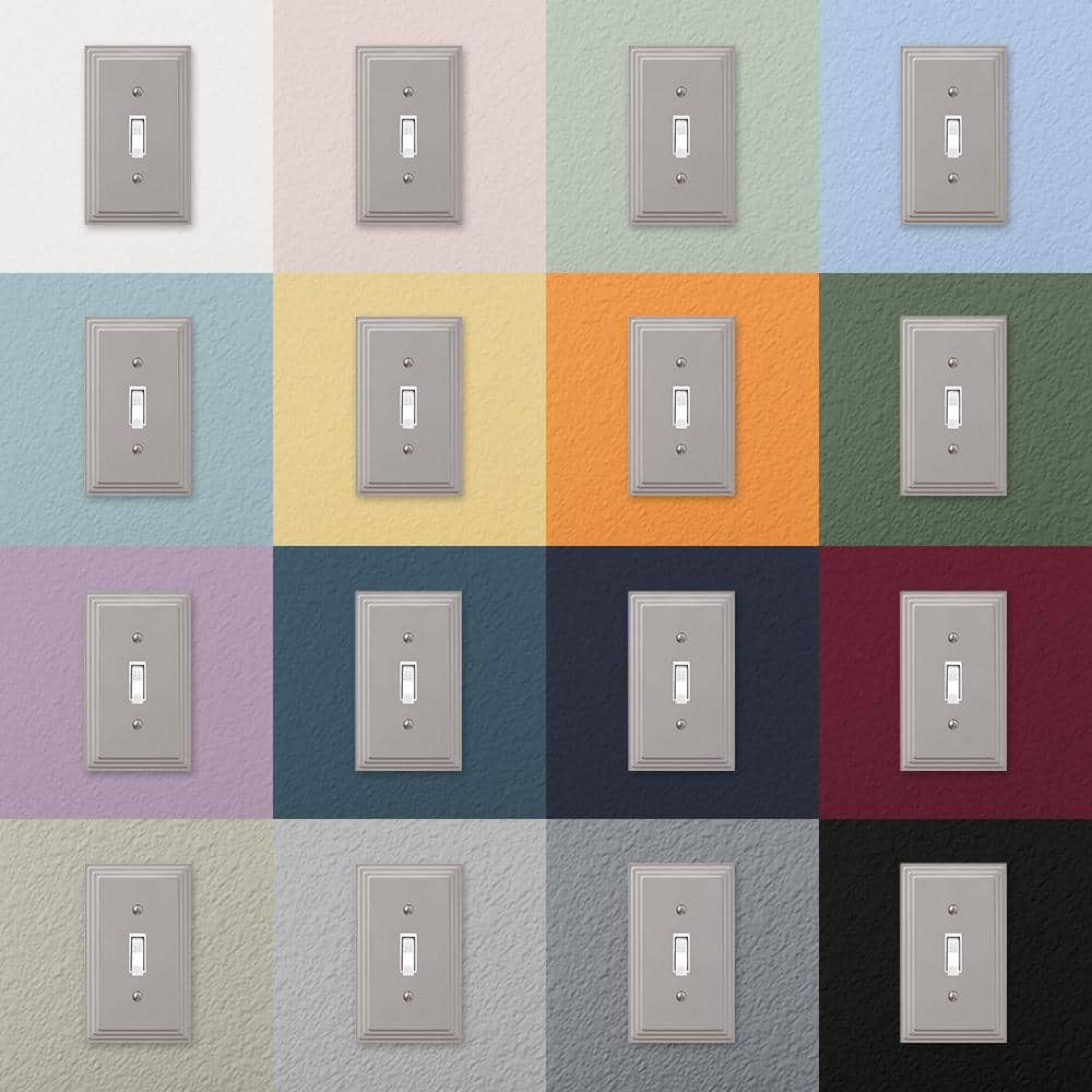 Satin Nickel Triple Rocker Metal Wall Plate