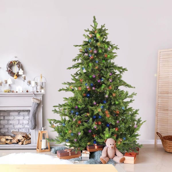 Fraser Hill Farm 7.5 ft. Pre-Lit Woodside Pine Artificial