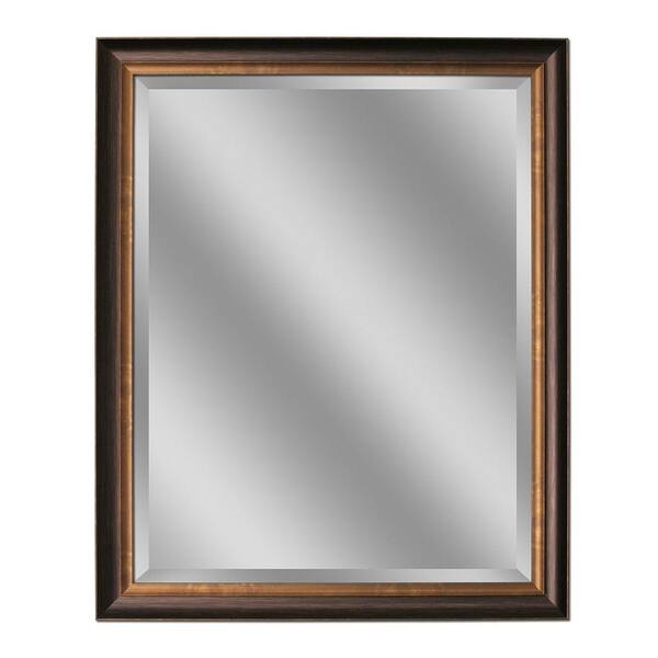 Deco Mirror 28 in. W x 40 in. H Framed Rectangular Beveled Edge Bathroom Vanity Mirror in Oil