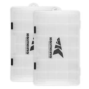 2-Pack Plastic Tackle Boxes in Black with Removable Dividers