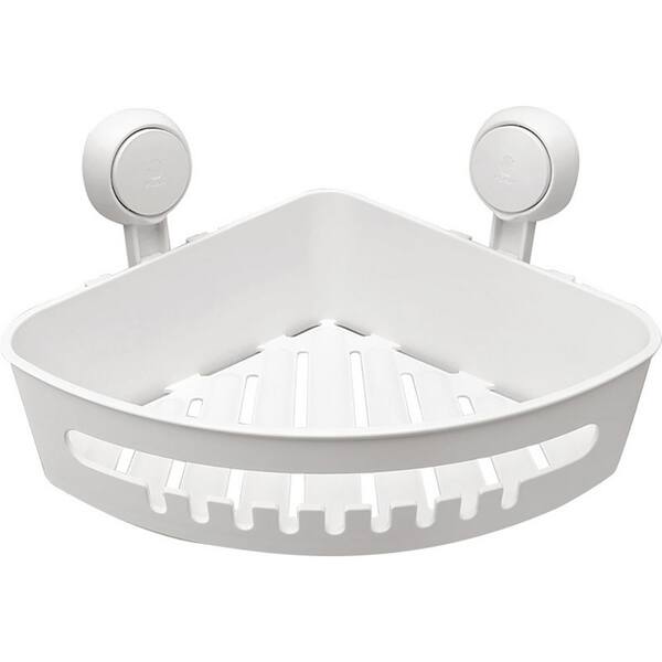 1 Pcs Stainless Steel Kitchen Bathroom Shower Shelf Storage Suction Basket Caddy 