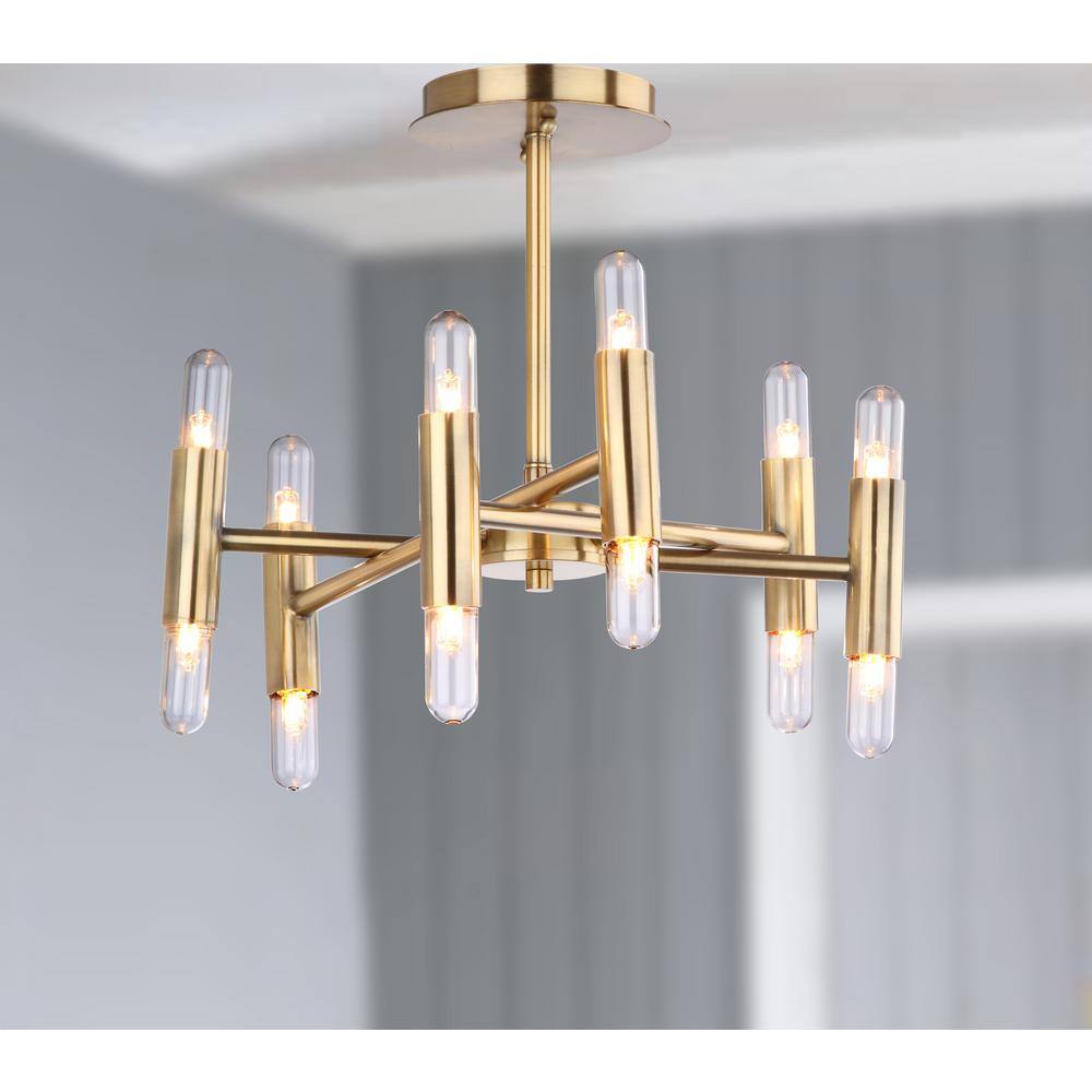 Radiant Gold Sputnik Inspired 16'' Contemporary Flush Mount Chandelier