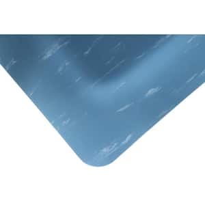Marbleized Tile Top Anti-Fatigue Blue 3 ft. x 10 ft. x 1/2 in. Vinyl Commercial Mat