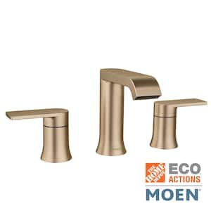 Genta 8 in. Widespread Double Handle Bathroom Faucet in Bronzed Gold (Valve Included)