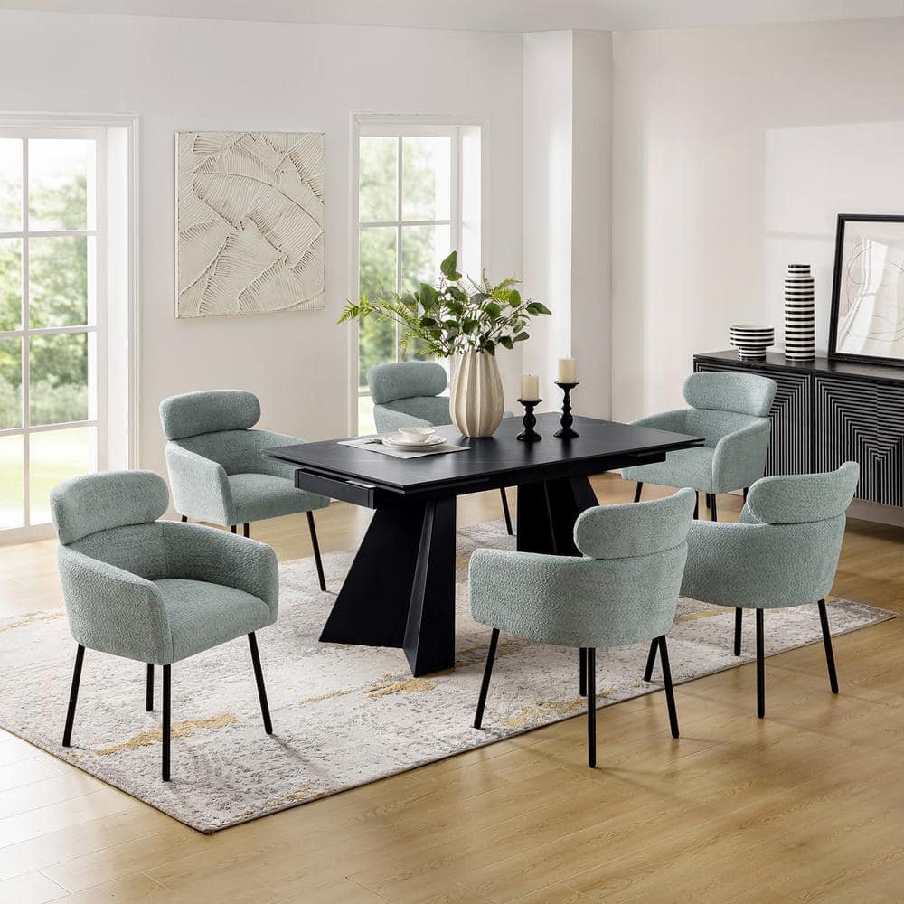 JAYDEN CREATION Lorenz Black 7-Piece 94.5