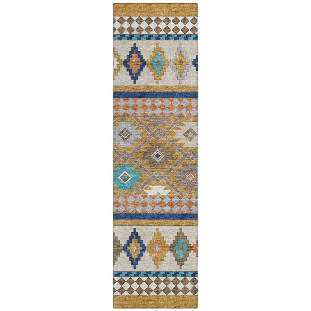 Chantille Machine Washable Indoor/Outdoor Abstract ACN2519 Gold 2 ft. x 7 ft. Runner Rug price history on PriceWatchPro