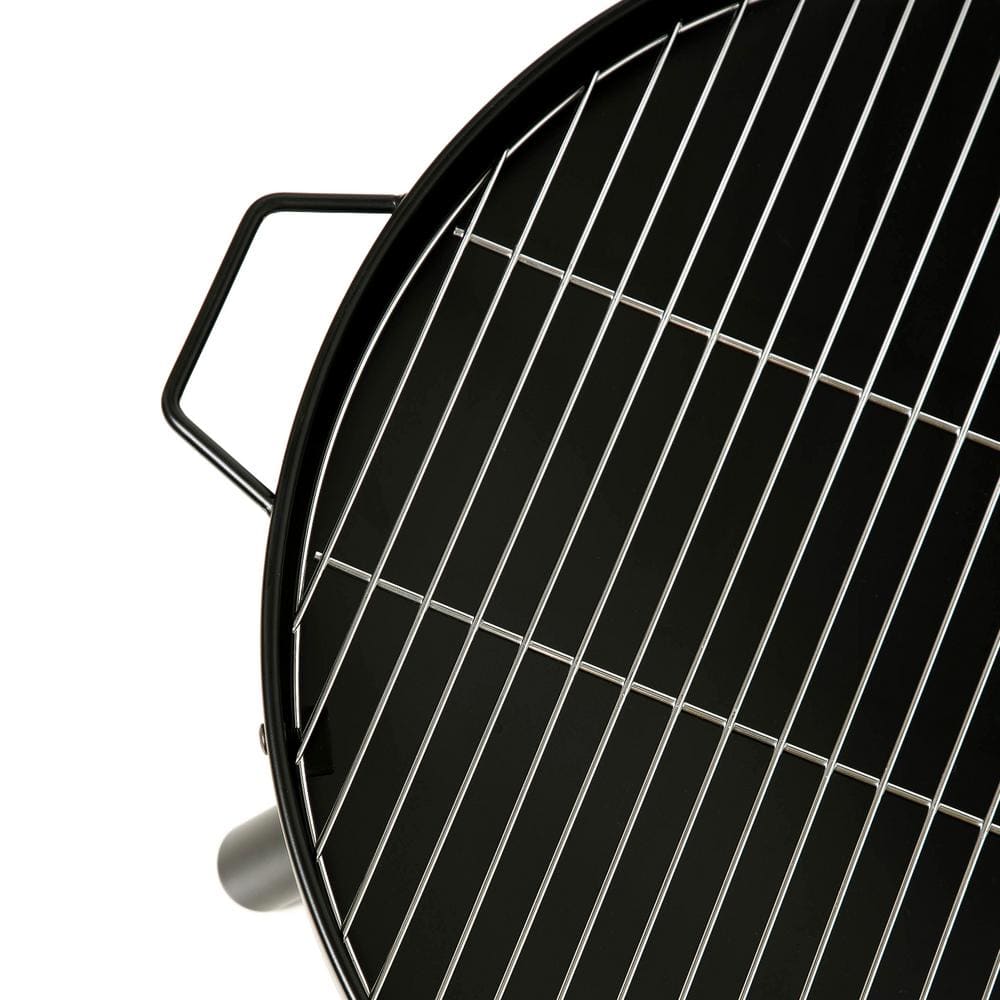 23" Black Steel Round Wood Burning Fire Pit with Grill Rack