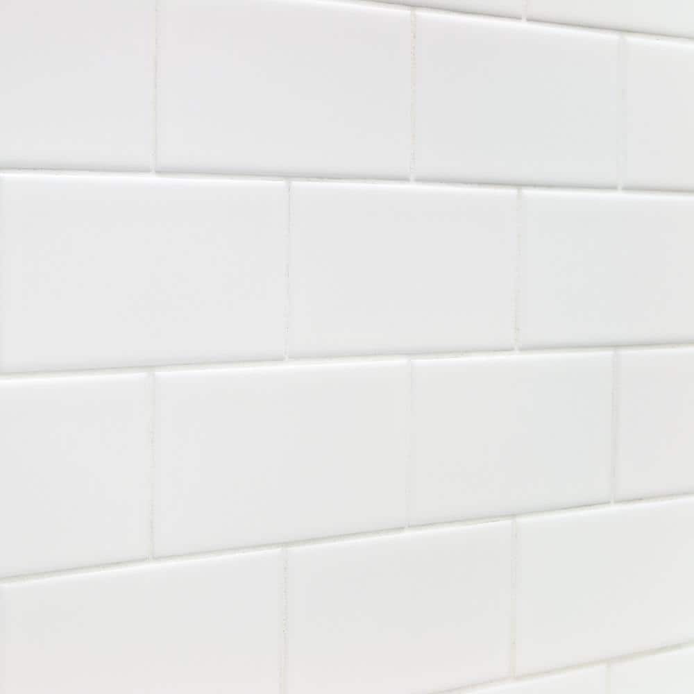 Essential White Matte Ceramic Subway Wall Tile 3" x 6"