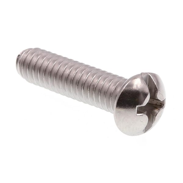 Prime-Line 1/4 in.-20 x 1 in. Grade 18-8 Stainless Steel Phillips/Slotted Combination Drive Round Head Machine Screws (100-Pack)