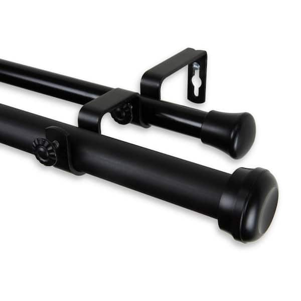 Rod Desyne 28 in. - 48 in. Telescoping 1 in. Double Curtain Rod Kit in ...