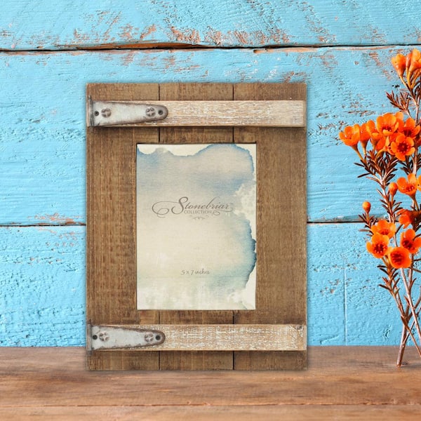 Stonebriar Collection 1-Opening 5 in. X 7 in. Brown Wooden Picture Frame