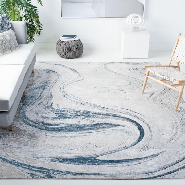 Orchard 9 ft. x 12 ft. Gray/Blue Abstract Area Rug