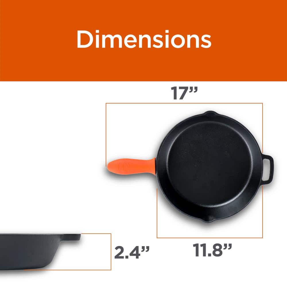 Commercial CHEF Cast Iron Skillet Pan (12" Skillet)