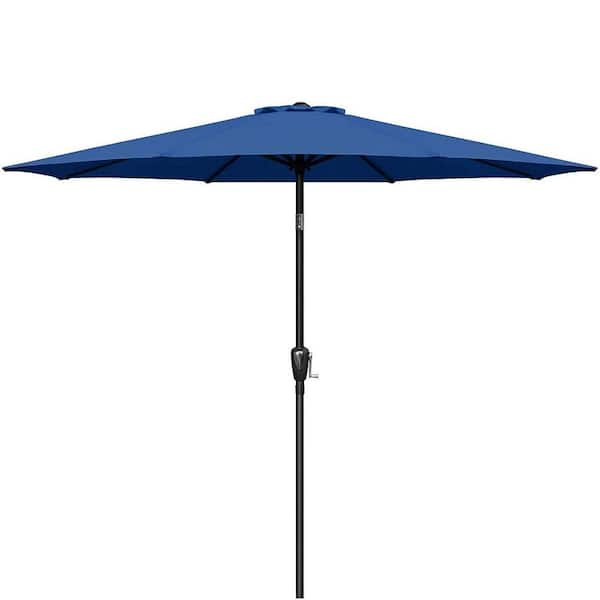 TIRAMISUBEST 9 ft. Steel Market Patio Umbrella in Blue W11XY3452484 ...