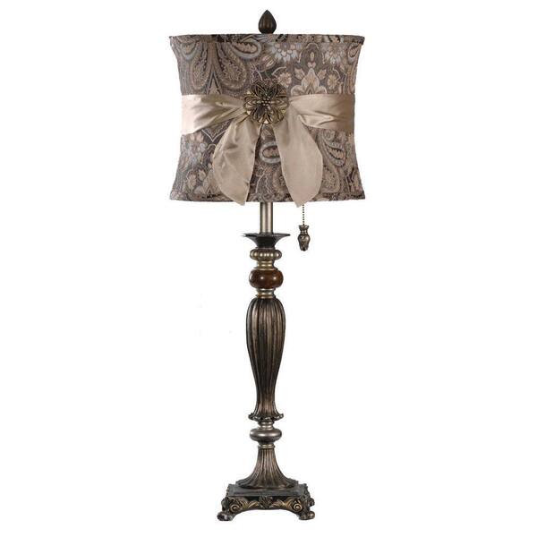 Absolute Decor 33.75 in. Pewter and Silver Table Lamp