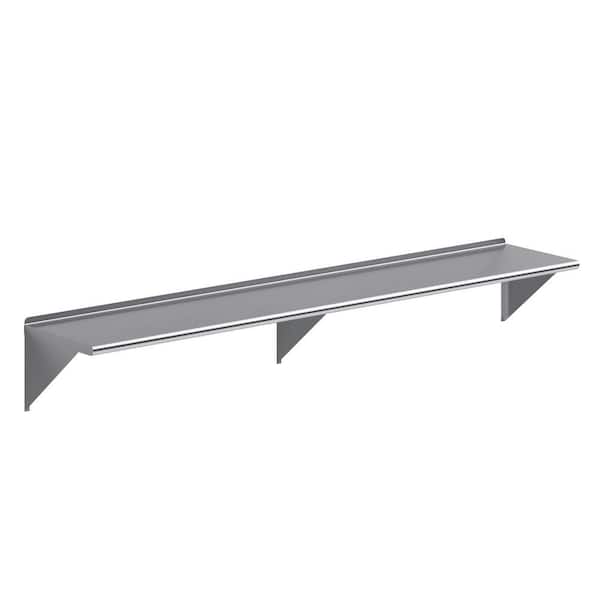 AMGOOD 18 in. x 96 in. Stainless Steel Wall Shelf Kitchen, Restaurant, Garage, Laundry, Utility Room Metal Shelf with Brackets