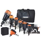 Complete Pneumatic Nail Gun Combo Kit with 21-Degree Framing Nailer and Finish Nailers, Bags, and Fasteners (9-Piece)