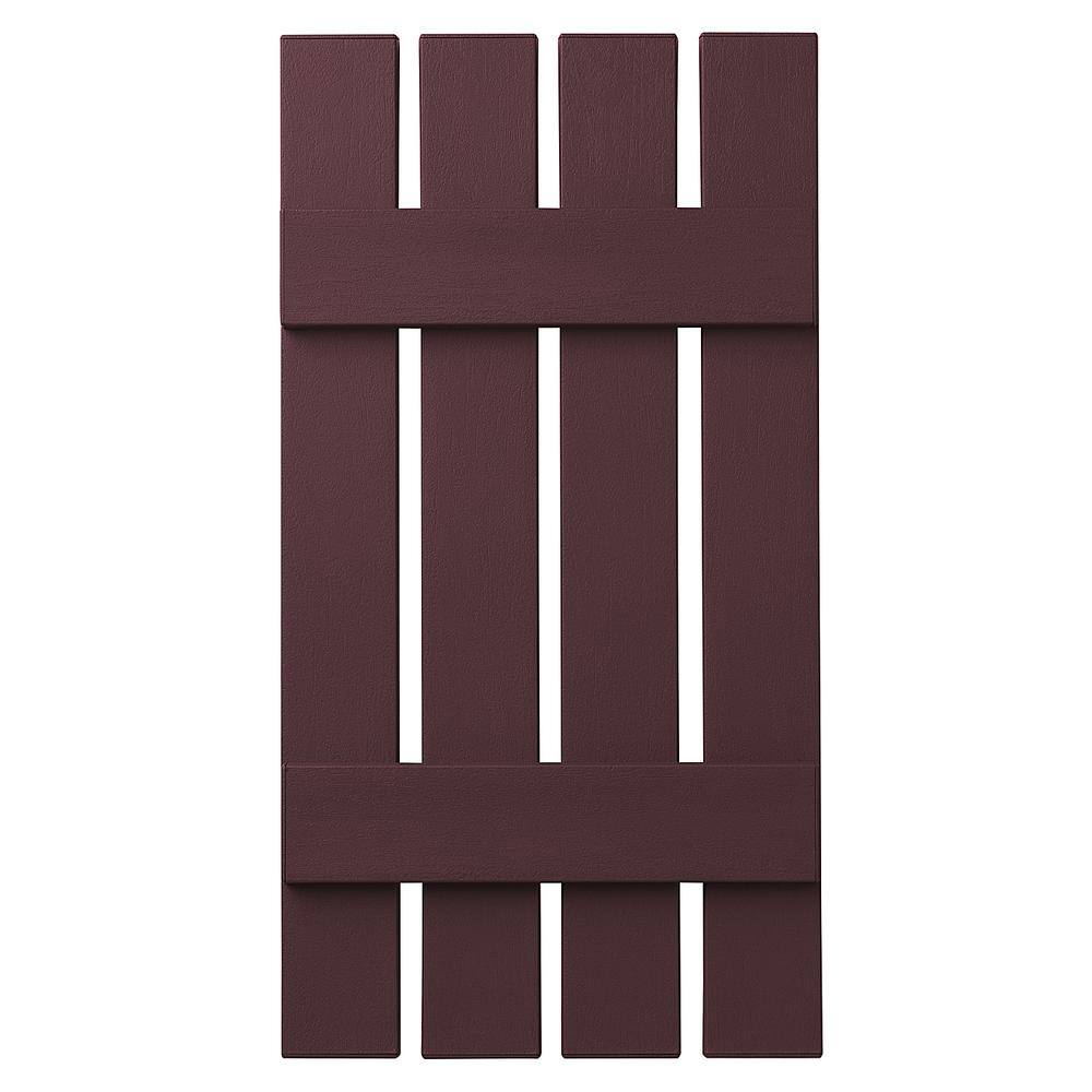 16 in. x 39 in. Polypropylene 4-Board Open Board and Batten Shutters Pair in Vineyard Red price history on PriceWatchPro