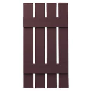 16 in. x 43 in. Polypropylene 4-Board Open Board and Batten Shutters Pair in Vineyard Red