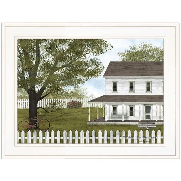 HomeRoots Charlie GREEN GREEN GRASS OF HOME 1-Piece Framed Wall Art 15 in. x 19 in.