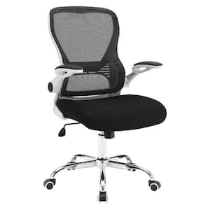 Fabric Seat Adjustable Height, Swivel, Wheels, Tilt, Rolling Ergonomic Executive Chair in Black with Nonadjustable Arms