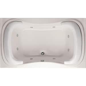 Lancing 72 in. Acrylic Rectangular Drop-in Air Bath and Whirlpool Bathtub in White