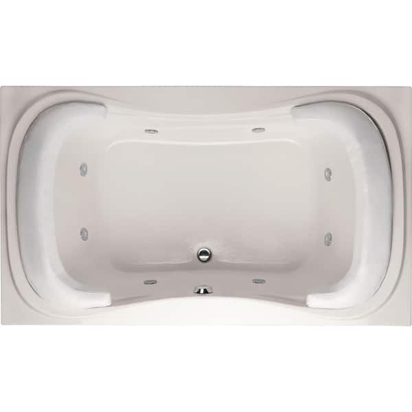 Hydro Systems Lancing 72 in. Acrylic Rectangular Drop-in Whirlpool Bathtub in White
