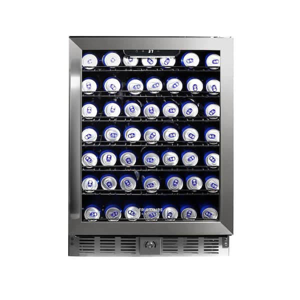 23.42 in. 5.1 cu ft. Single Zone Beverage Cooler 66-Bottle in Stainless Steel