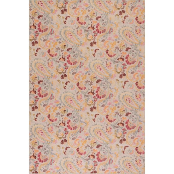 10 ft. x 14 ft. Multi Ines Machine Washable Indoor Area Rug