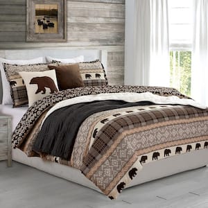 Grizzly 6-piece Microfiber Brown King Comforter Set