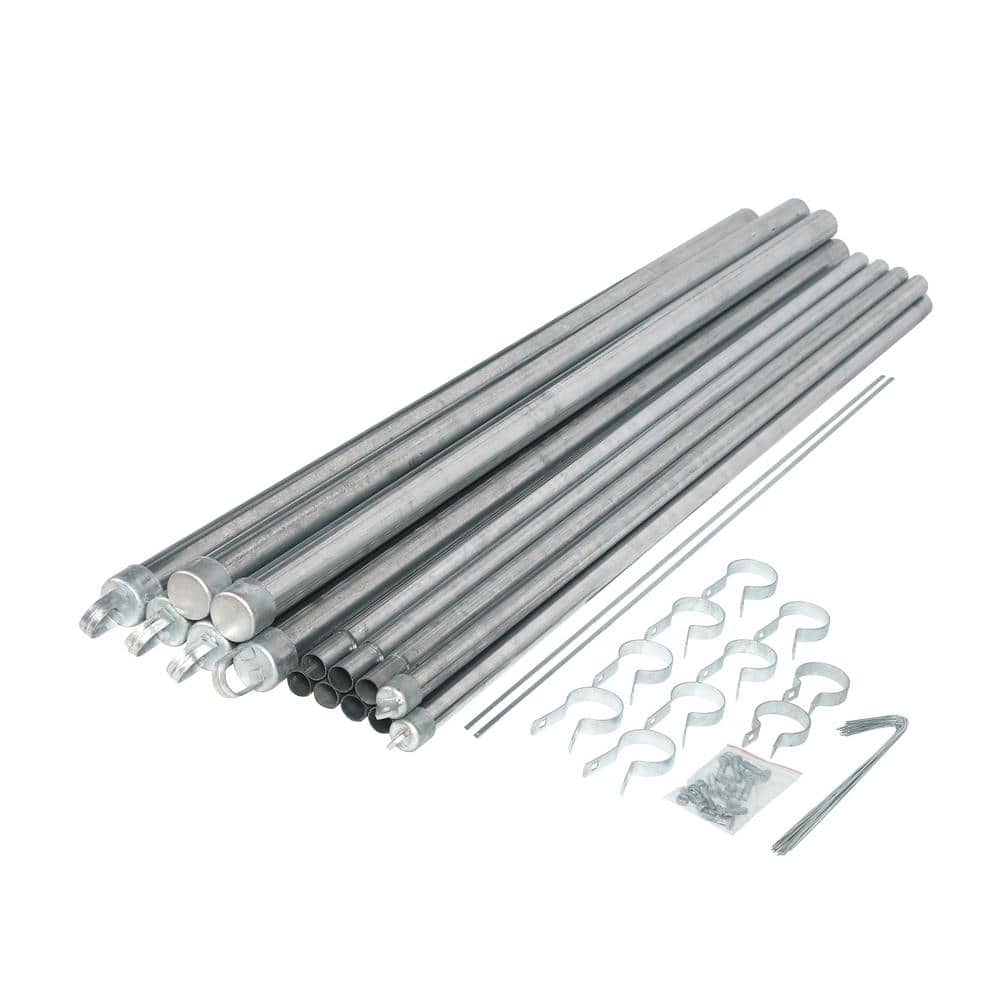Galvanized Steel Diamond Mesh Chain Link Fence Kit, 4 x 50 ft, Silver