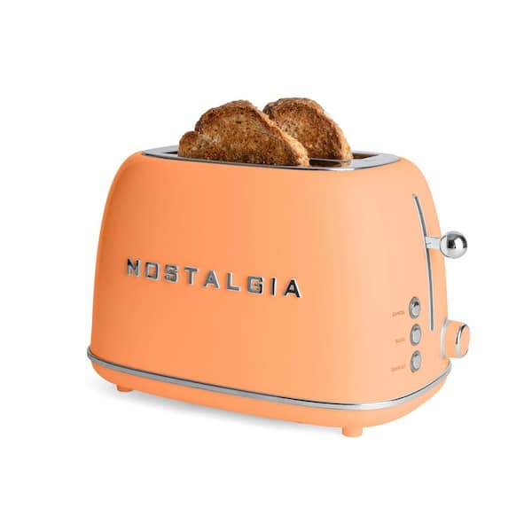 Retro Classic 825-Watt 2 Slice Orange Toaster