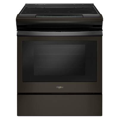 Whirlpool 4.8 cu. ft. Electric Range with Easy-Wipe Ceramic Glass Cooktop in Fingerprint Resistant Black Stainless 4.8 cu. ft. Electric Range with Easy-Wipe Ceramic Glass Cooktop in Fingerprint Resistant Black Stainless