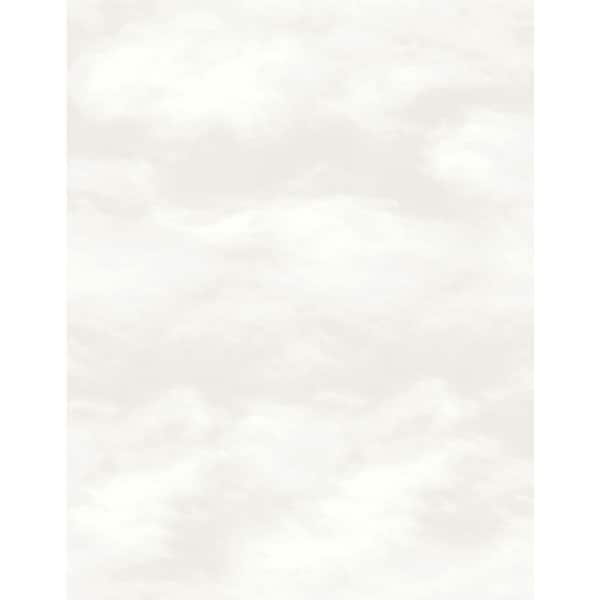 Unbranded Style Sisters Classic Cream/White Cloud Design Pearlescent Finish Non-pasted Non-woven Wallpaper Sample