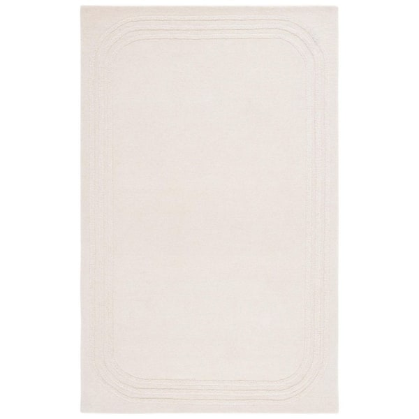 Metro Ivory 8 ft. x 10 ft. Solid Border Area Rug