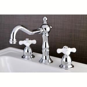 Heritage 8 in. Widespread 2-Handle Bathroom Faucet in Chrome