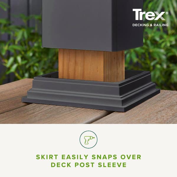 Trex 4 in. x 4 in. Charcoal Black Composite Fence Post Sleeve Skirt
