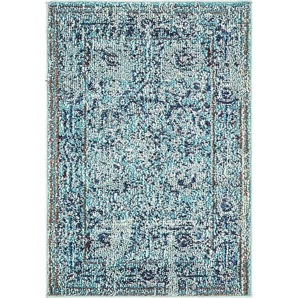Unique Loom Medici Salamanca Light Blue 2' 2 x 3' 0 Area Rug