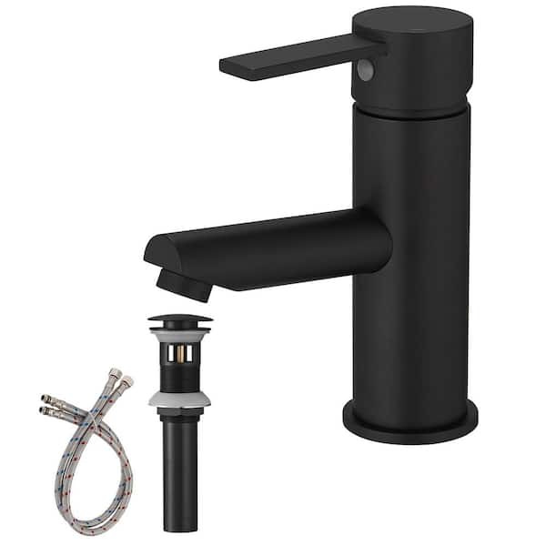 BWE Unique Design Single Hole Single Handle Bathroom Faucet in Matte Black