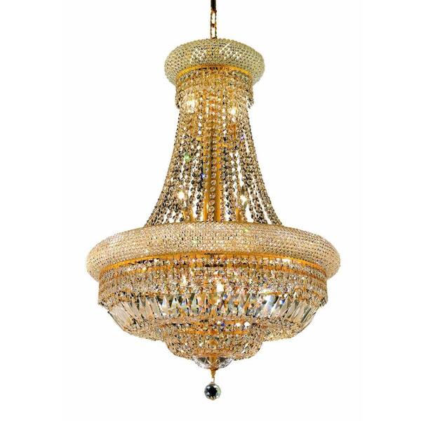 Elegant Lighting 14-Light Gold Chandelier with Clear Crystal
