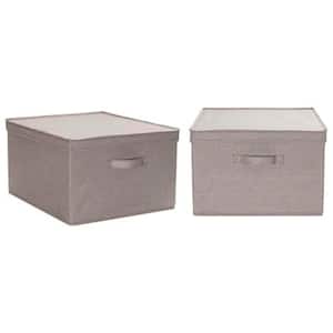 11 Gal. Jumbo Storage box in Silver Linen (2-Pack)