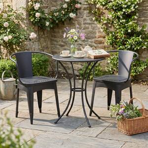 VAMOP 3-Piece Metal Patio Conversation Set with Stackable Chairs